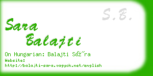 sara balajti business card